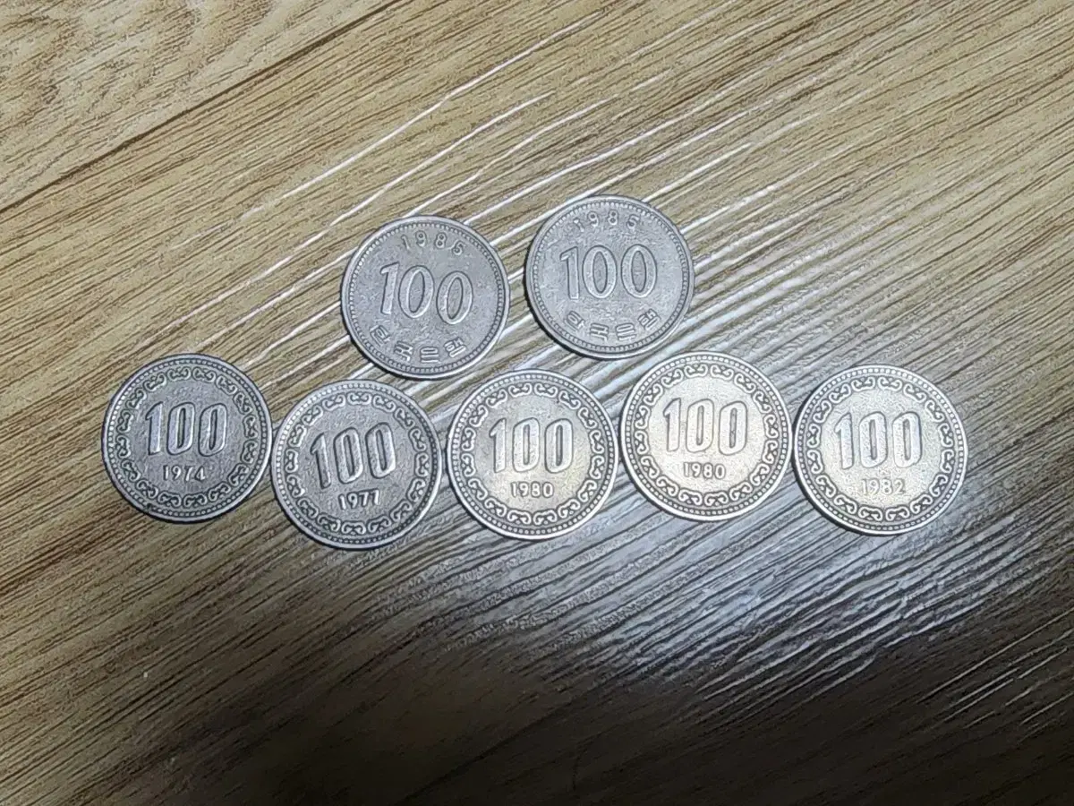 사용제 100원(1974,77,80,82,85)